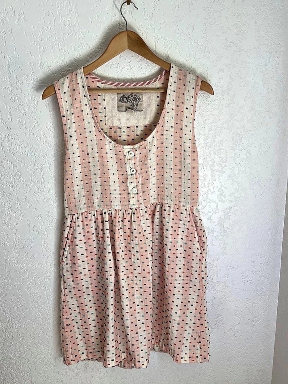 Mudd Polka Dot Mini Dress in Pink & White